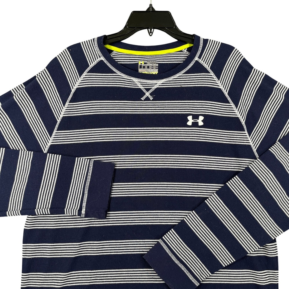 Under Armour Catalyst Thermal Shirt Men 2XL Navy Waffle Knit All Season Loose